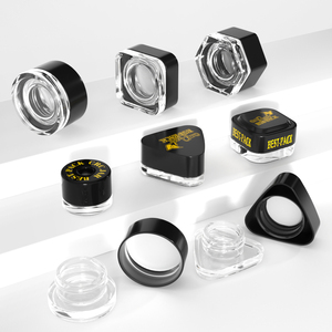 Barattolo in Vetro Trasparente Quadrato per Concentrati, Nero e Bianco, da 3ml, 5ml, 7ml, 9ml, con Coperchio <span class=keywords><strong>a</strong></span> <span class=keywords><strong>Prova</strong></span> <span class=keywords><strong>di</strong></span> <span class=keywords><strong>Bambino</strong></span> - Vendita all'Ingrosso - Product Image 2