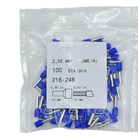 216-246 Connecteur de Câblage Industriel à Sertir Isolé Norme DIN, en Stock, Bleu 216-246