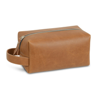 Kit de voyage pour hommes en gros, trousse de toilette en cuir PU résistant à l'eau, sac de rasage avec logo personnalisé