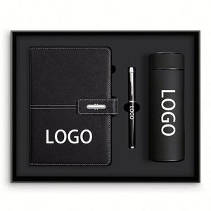 Carnets personnalisés en gros avec stylo et bouteille d'eau, cadeaux promotionnels d'affaires, coffret cadeau carnet en cuir A5 - Product Image 1
