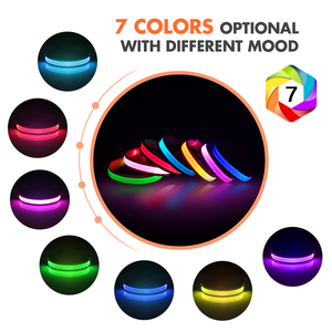Tize Venta caliente USB carga LED colorido Nylon perro Collar accesorios para mascotas - Product Image 5