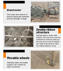 ผงผสมเคมีอุตสาหกรรม1ตันเครื่องผสมริบบิ้น - Product Image 5