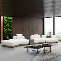 Ensemble de canapés d'angle modulaires en tissu de luxe moderne avec console, meubles pour salons et appartements
