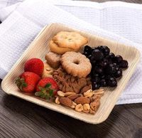 Assiettes carrées en bois jetables biodégradables à 100 %, compostables, écologiques, en bois de bouleau naturel, prix de gros pour les événements et les fêtes