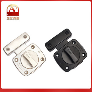 Zinc Alloy Rotating <b>Pin</b> Surface Mounted Square Door Latch With Left Right Lock Outdoor Mini Bolt Easy Installation - Product Image 4