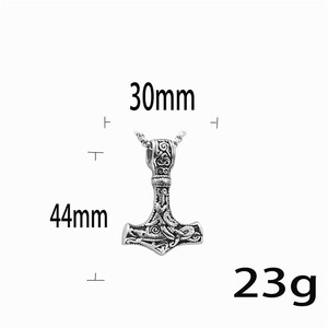 Thor's Hammer Stainless Steel Pendant Black Viking Style Men's Necklace Gift 233047 - Product Image 5