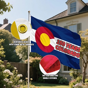 Colorado 150e verjaardagsvlag 5x3 ft wit en blauw gestreept staatsverjaardagsvlag met messing oogjes voor Onafhankelijkheidsdag - Product Image 5
