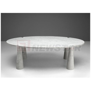 Newstar 2024 chất lượng cao bằng đá cẩm thạch trắng bàn ăn, đá tự nhiên đồ nội thất sang trọng - Product Image 1