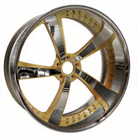 Velg Tempa Cekung Dalam 2-Piece 17-22 Inch Polish Chrome 5*112 5*114.3 5*120 5*127 5*130 untuk BMW Toyota Chevy