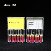 Limes endodontiques dentaires K-Files en acier inoxydable, manuelles, carrées, pour le traitement des canaux radiculaires