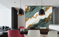 Panneau mural décoratif auto-adhésif effet marbre noir doré brillant et imperméable pour chambre à coucher