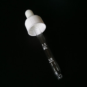 หลอดหยดแก้วเทียนจิง 2.5 มล. พร้อมหัวยางสำหรับใช้กับน้ำมันหอมระเหย - Product Image 2