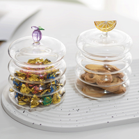 Creatieve fruitpot voor thuisgebruik, transparante Europese glazen voorraadpot, snoep- en biscuitendoos, glazen snoepvaas.