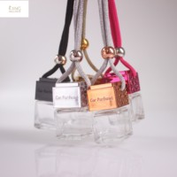 Flacon diffuseur de parfum carré en bois de 8 ml et 10 ml, vide et rechargeable, pour décoration intérieure automobile