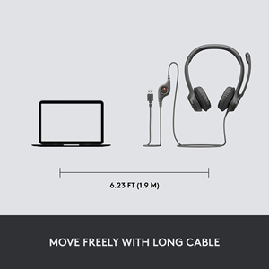 <span class=keywords><strong>Casque</strong></span> filaire USB Logitech H390 avec micro anti-<span class=keywords><strong>bruit</strong></span>, haut-parleurs de 30 mm et commandes intégrées pour PC, Mac, bureau et télétravail - Product Image 6