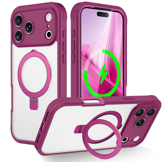 Wholesale 2 in 1 Magnetic Phone Case Rotatable Ring Kickstand Vertical Horizontal Stand Protective Cover for iPhone 17 Pro Max