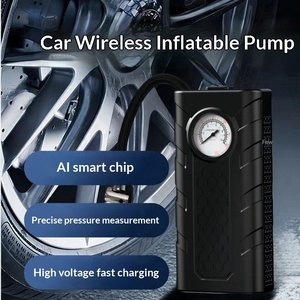 Compresseur d'air portable sans fil F7001 7.4V, gonfleur <span class=keywords><strong>de</strong></span> pneus rechargeable 2400mAh 32PSI avec Type-C, motif rayé/nid d'abeille - Product Image 5