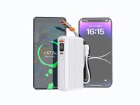 Werks großhandel mit 2 eingebauten Kabeln 10000mAh Power banks Tragbarer Dual-C-Ausgang Dual-Input-Port Dünne 10000mAh Pawer Bank