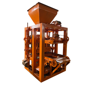 QTJ4-24 mesin pembuat blok semen beton Semi otomatis Paving bata beton padat berongga mengunci blok semen - Product Image 1