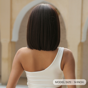 Nhà Máy Cửa Hàng Màu Đen Nâu Bob Tóc Giả Tổng Hợp Với Những Tiếng Nổ Ngắn Thẳng Hàng Ngày Tóc Giả Cho Phụ Nữ Đảng Lolita Tự Nhiên Tìm Kiếm Tóc - Product Image 2