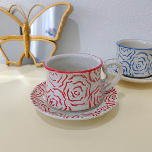 Vintage Rose Porcelana Xícara de Café e Placa Set 200ml Capacidade Máquina de lavar louça e Microondas Seguro Tarde Chá Presente Lembrança - Product Image 4