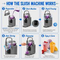 Machine à slush portable 3L, mini machine à slushie 6-en-1 avec écran tactile pour cocktails et smoothies