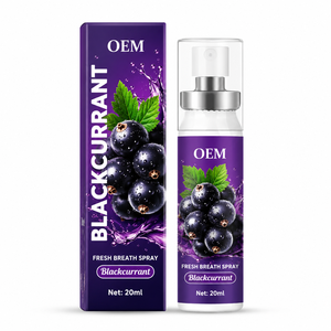 Spray Bucal con Sabor a Grosella Negra, 20 ml, Envase Morado, Refrescante Bucal, Cura Instantánea para el <span class=keywords><strong>Mal</strong></span> <span class=keywords><strong>Aliento</strong></span>, Sin Azúcar, Portátil - Product Image 1