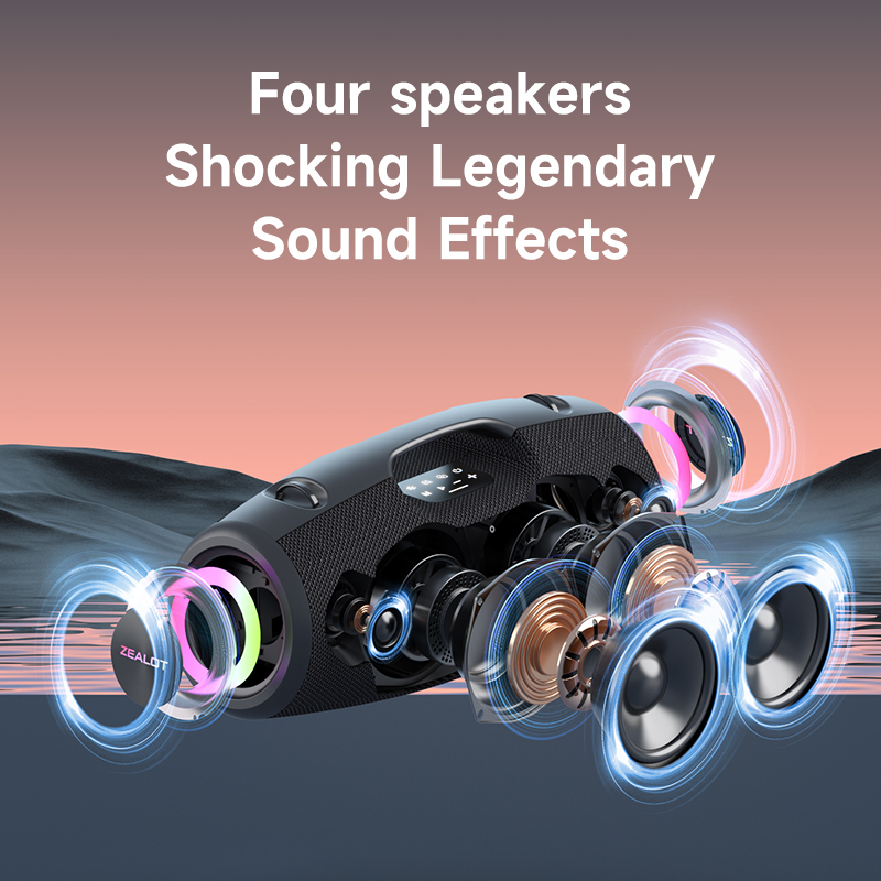Hot New 120W RGB Lighting TWS Wireless BT Speaker ZEALOT S78 HiFi Power Bank Waterproof Big Outdoor Party Speaker AUX · image 3