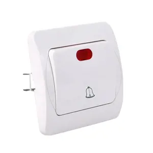 EU Standard 10a 220-250v Push Button Press Dingdong 1 Gang Doorbell Switch With Light