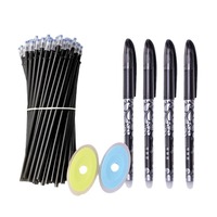 Stylos gel effaçables en plastique avec recharges et gommes, pointe fine, effaçables facilement, pour l'école et le bureau