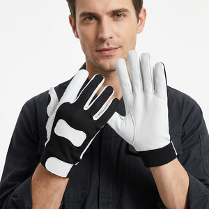 Gants de travail antidérapants en polyester avec poignet élastique, 11 oz, 10 pouces, blanc/noir, pour usage général et assemblage - Product Image 5
