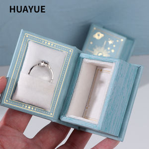 Huayue カスタム ロゴ プリント ブック 型 紙製 リング イヤリング ネックレス 包装 ジュエリー ボックス - Product Image 4