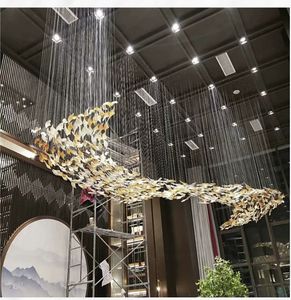 Suspension Cristal Moderne Lampe Plafond Déco Ouest Art Goutte Lumière Teinté Lumières Éclairage Orme Luminaires Verre Pendentif Led Lustre - Product Image 2