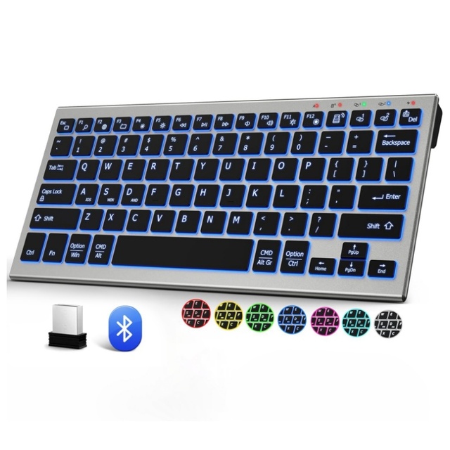 JOMAA New 2.4G Dual Mode RGB Backlit Wireless Keyboard with USB Type-C Rechargeable keyboard for PC/Laptop/Tablet
