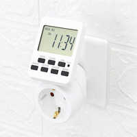 Enchufe de Extensión de Energía Digital Inteligente con Temporizador de 12h y Programación Automática, Ahorro de Energía, Enchufe Europeo de 230V, Venta al Por Mayor