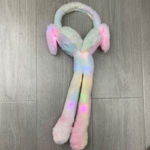 Orejeras Divertidas con Orejas de Conejo Móviles, Lindas Orejeras Inflables de Felpa, Cálidas para el Invierno, Juego para Padres e Hijos - Product Image 1