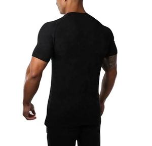 <span class=keywords><strong>T</strong></span>-<span class=keywords><strong>shirt</strong></span> de sport pour homme en coton 100% personnalisé en usine, à séchage rapide, coupe ajustée, haut d'entraînement musculaire pour la remise en forme et la course à pied - Product Image 4