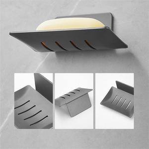 Shu Zheng Stainless Steel Soap Dish Wall Mounted Rectangular Self Drain Bathroom Shelf - Product Image 3