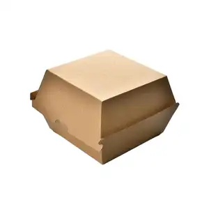 カスタマイズされた色の安い茶色のクラフト紙ハンバーガー包装箱