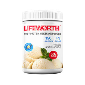 Proteína de Suero de Leche Premium LIFEWORTH - Batido de Vainilla, 30g de Proteína, 1g de Azúcar, Cetogénico y Sin Gluten - Product Image 1