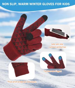 <span class=keywords><strong>Ensemble</strong></span> hiver 3 pièces pour enfants : <span class=keywords><strong>bonnet</strong></span>, écharpe et <span class=keywords><strong>gants</strong></span> tactiles, uni, chaud, épais, avec protection du <span class=keywords><strong>cou</strong></span>, pour activités <span class=keywords><strong>de</strong></span> plein air - Product Image 5