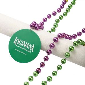 Collar de cuentas de plástico con medallón impreso con logotipo personalizado para decoraciones de fiesta de Mardi Gras - Product Image 4