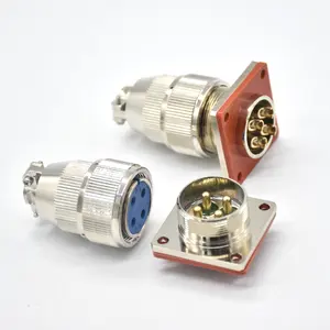 Glass Sealing Connector Vacuum Aviation Plug Airtight Glass Sintered 4-pin High-temperature Resistant Feedthrough Wall Mounted Connector