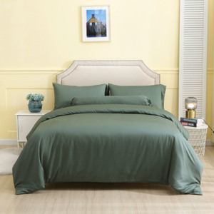 Parure de lit quatre pièces en coton 400TC style uni <span class=keywords><strong>d</strong></span>'<span class=keywords><strong>été</strong></span>, avec housse de <span class=keywords><strong>couette</strong></span> et garnissage en bambou toutes saisons, technique tissée, idéale pour mariage - Product Image 5
