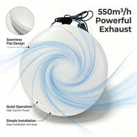 Ventilador de Techo Redondo con Motor DC de 35W, Ventilador Extractor LED de 22W 3CCT, Ventilador de Ventilación Doméstico de 330mm de Bajo Ruido para Baño y Cocina