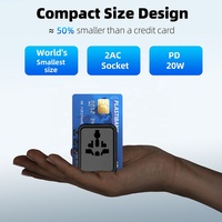 Worldplug 20W GaN All-One International Travel Adapter Mini Universal USB Worldwide Charger con 2C1A para Camera PD Function