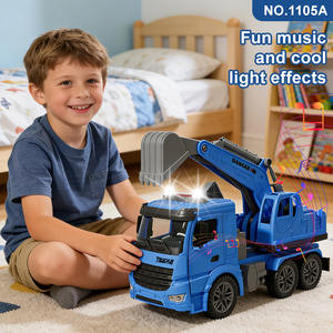 Camion pelleuse à inertie personnalisé en gros, échelle 1:16, avec lumières et sons, portes ouvrables, jouet de construction pour enfants, assortiment de jouets pour enfants - Product Image 3