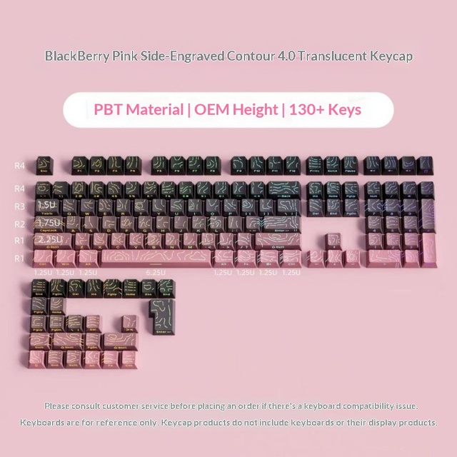 Contour 4.0 Side-etched Gradient Keycaps PBT Material Original Factory Compatible Magnetic Axis Topographic Keycaps