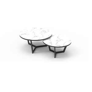 Table basse ronde à trois pieds (trépied) de luxe moderne, minimaliste et contemporaine, OEM/ODM, haute qualité - Product Image 6