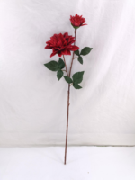 Fleurs artificielles de haute qualité en PE, faites à la main, effet toucher réel, Dahlia, décoration de centre de table pour mariage et Noël